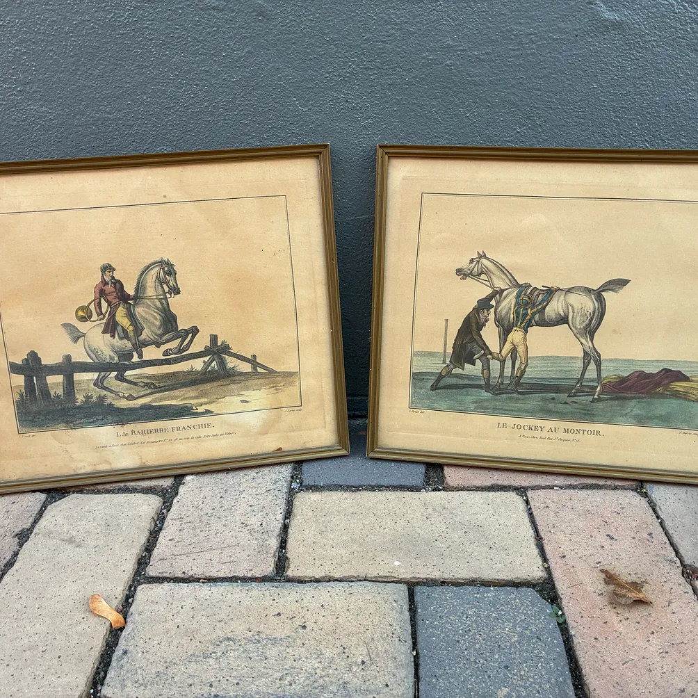 2 franske kobberstik med rytter. ca. år 1800